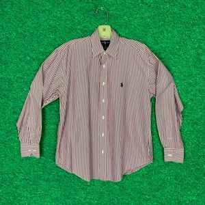 Women’s Ralph Lauren Striped Pink Dress Shirt Sz 8